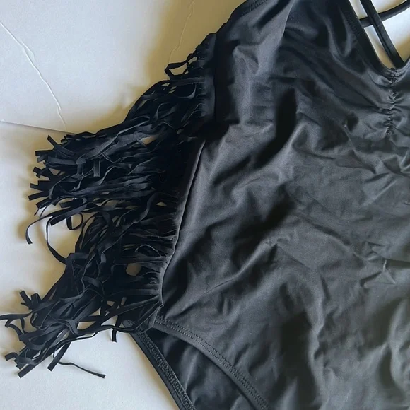 L*Space Black Fringe One Piece Swimsuit - Picture 6 of 10